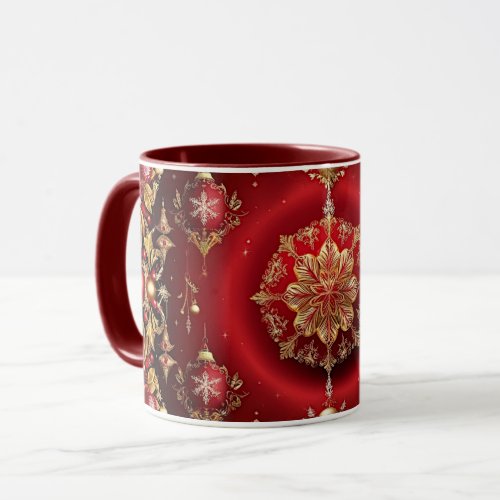 Red Decorative Ornaments Holiday Mug