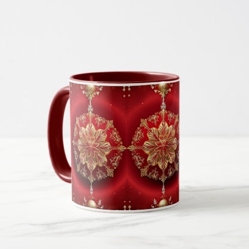 Red Decorative Ornaments Holiday Mug