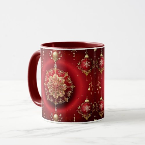 Red Decorative Ornaments Holiday Mug