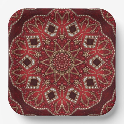 Red Decorative Paper Plate