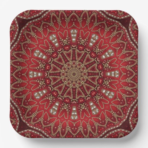 Red Decorative Paper Plate