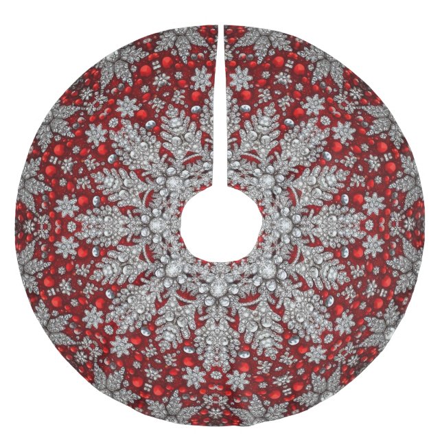 Red Decorative Tree Skirt (Front)