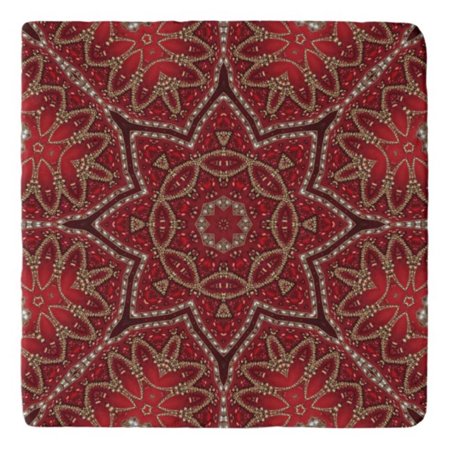 Red Decorative Trivet (Front)