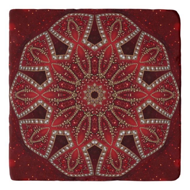 Red Decorative Trivet (Front)