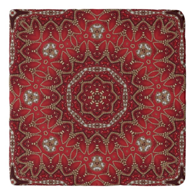 Red Decorative Trivet (Front)