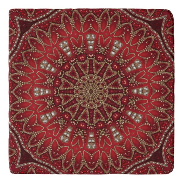 Red Decorative Trivet (Front)