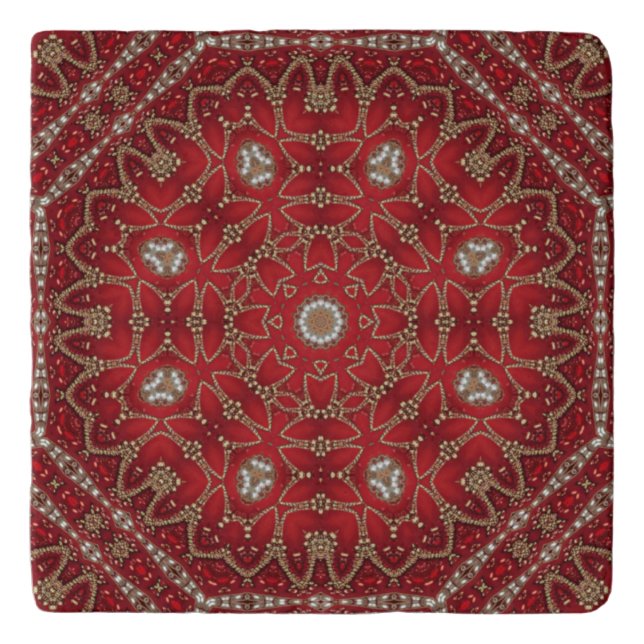 Red Decorative Trivet (Front)