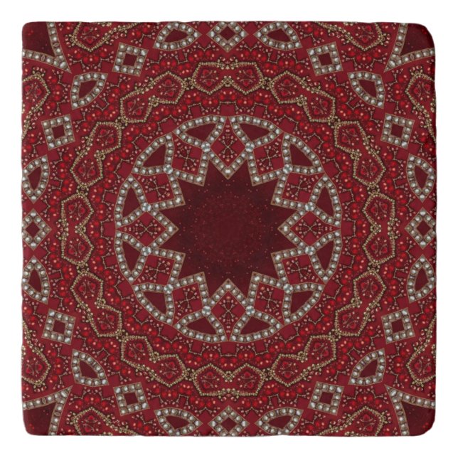 Red Decorative Trivet (Front)