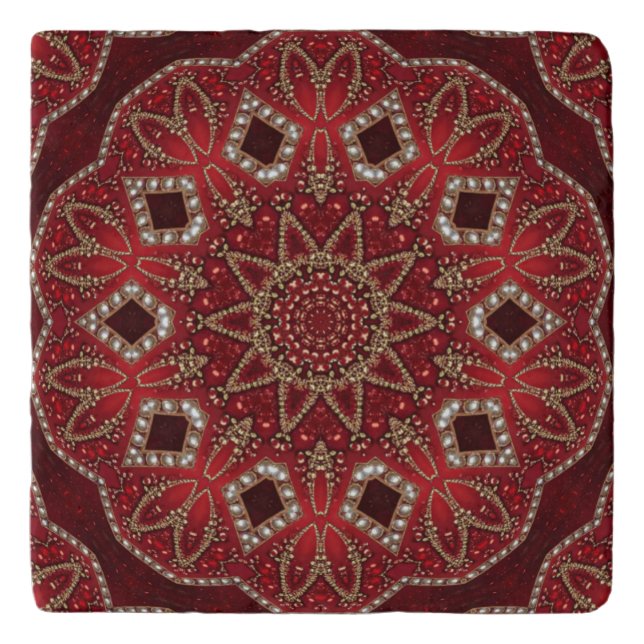 Red Decorative Trivet (Front)