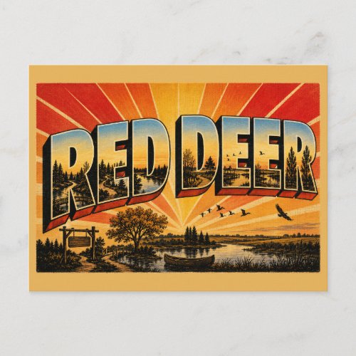 Red Deer Alberta River Valley Park Trails Art Postcard
