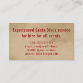Red Deer And Snowflakes Professional Santa Claus Business Card (Back)