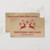 Red Deer And Snowflakes Professional Santa Claus Business Card (Front/Back)
