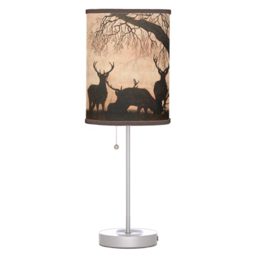 Red deer Evening Sillhouette Table lamp