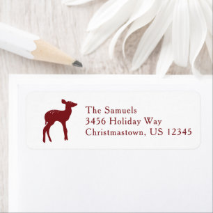 Red Deer Holiday Return Address Label