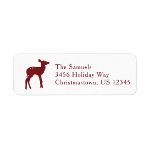 Red Deer Holiday Return Address Label
