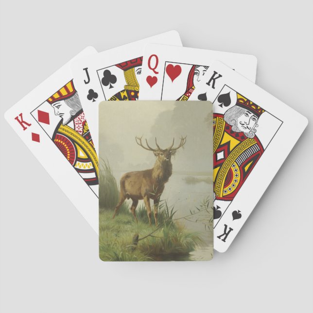 Red Deer painting Poker Cards (Back)