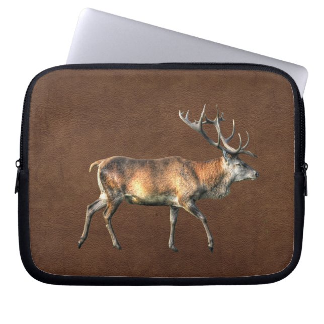 Red Deer Stag Wildlife Animal Design Laptop Sleeve (Front)