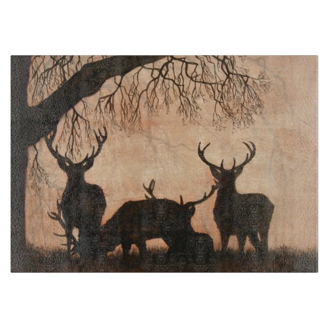 Red Deer Stags Cutting Board (Front)