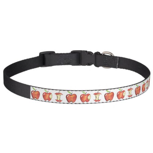 Red Delicious Apple Bite Core Fruit Apples Print Pet Collar