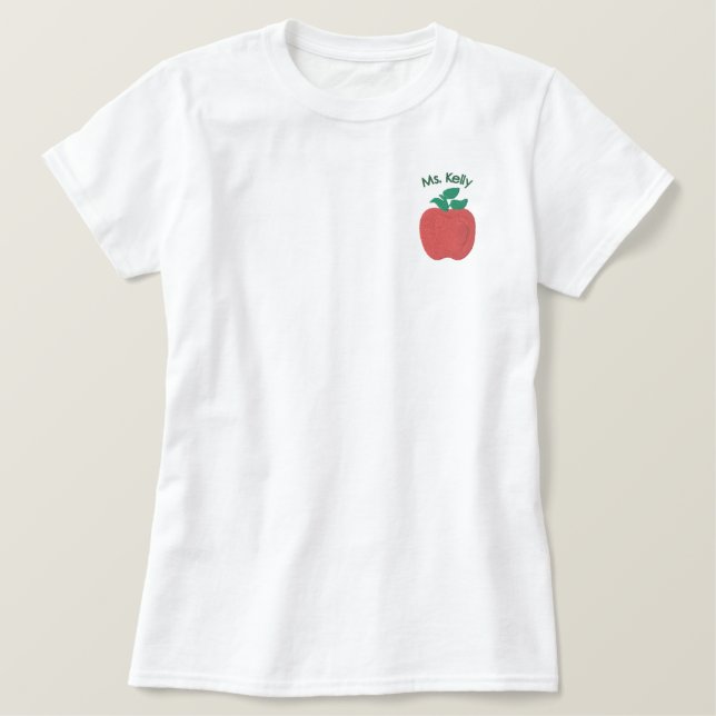 Red Delicious Apple D2 Custom Embroidery Embroidered Shirt (Design Front)