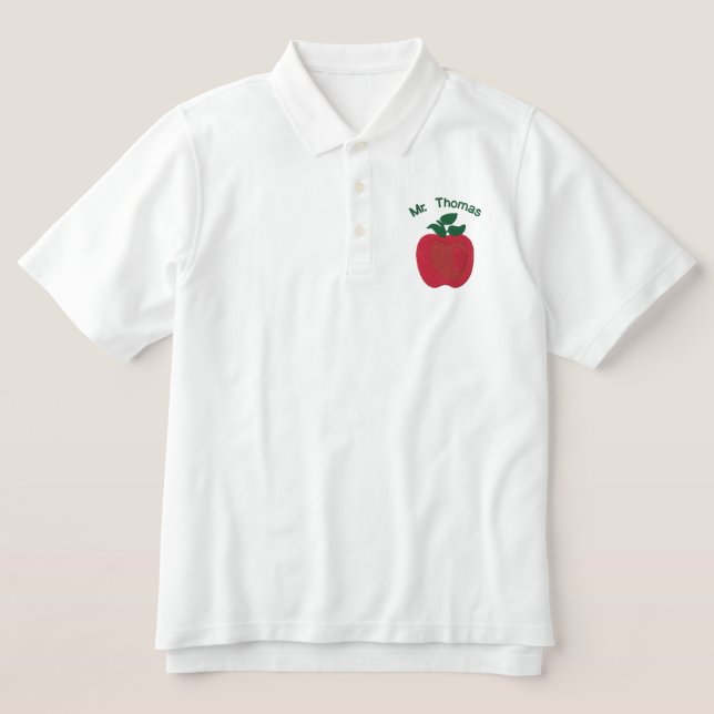 Red Delicious Apple D2 Customizable Embroidery Embroidered Polo Shirt (Design Front)