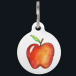 Red Delicious Apple Fruit Fruity Personalized Pet ID Tag<br><div class="desc">Pet tag features an original marker illustration of a juicy red apple. Simply personalize with your pet's name and your contact information for a one-of-a-kind dog or cat tag!

Don't see what you're looking for? Need help with customization? Contact Rebecca to have something designed just for you.</div>