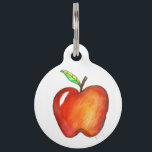 Red Delicious Apple Fruit Fruity Personalized Pet ID Tag<br><div class="desc">Pet tag features an original marker illustration of a juicy red apple. Simply personalize with your pet's name and your contact information for a one-of-a-kind dog or cat tag!

Don't see what you're looking for? Need help with customization? Contact Rebecca to have something designed just for you.</div>