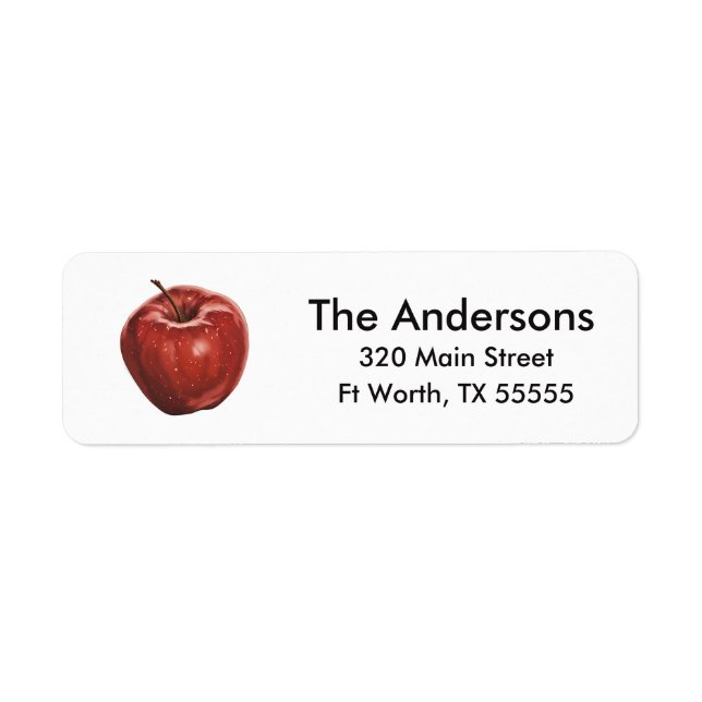 Red Delicious Apple Return Address Labels (Front)