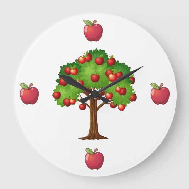 Red Delicious Apples  Large Clock (Front)