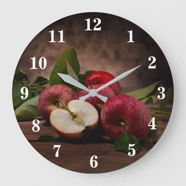 Red Delicious Apples  Large Clock (Front)
