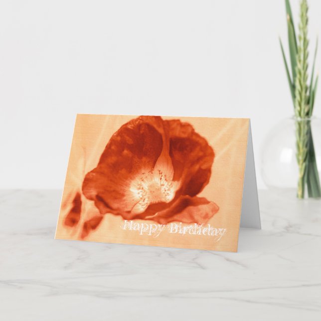 Red Delight Poppy Customizable Card (Front)