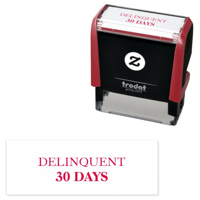 Red Delinquent 30 Days Office Self-inking Stamp (In Situ)