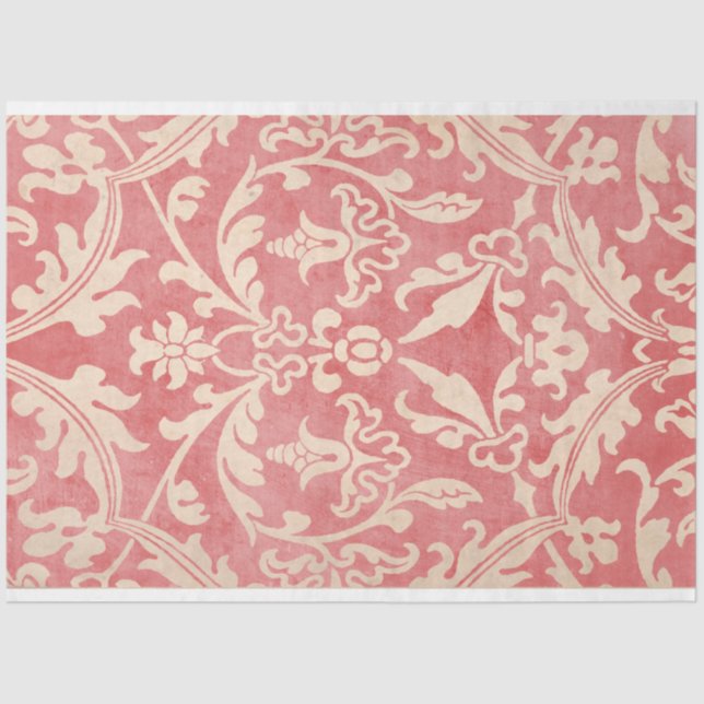 Red Demask Decoupage Paper (Front)