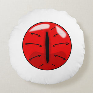 Red Demon Cat Eye Round Pillow
