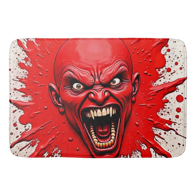 Red Demon Fury Art Bath Mat (Front)