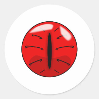 Red Demonic Cat Eye Classic Round Sticker