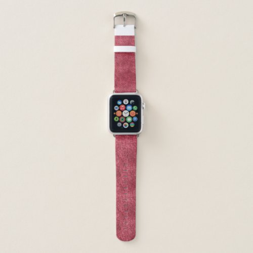 Red Denim Pattern Apple Watch Band