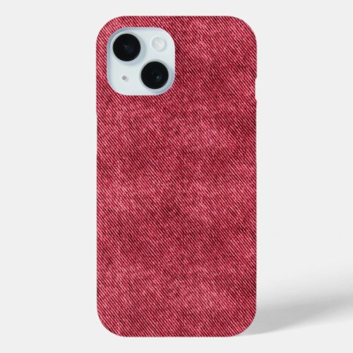 Red Denim Pattern iPhone 15 Case