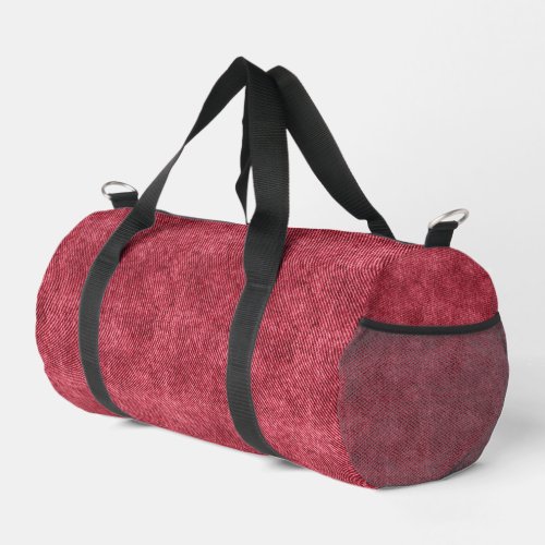 Red Denim Pattern Duffle Bag
