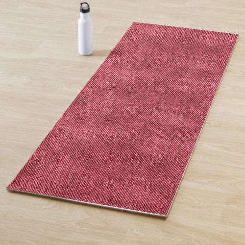 Red Denim Pattern Yoga Mat