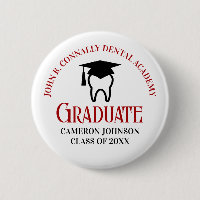 Red Dental School Custom Graduation Name Tag