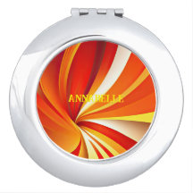 Red Descending Waves Compact Mirror