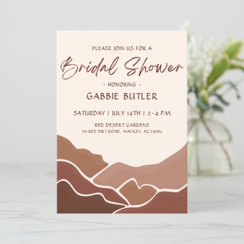 Red Desert Boho Bridal Shower Invitation 