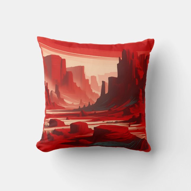Red Desert Throw Pillow (Front)