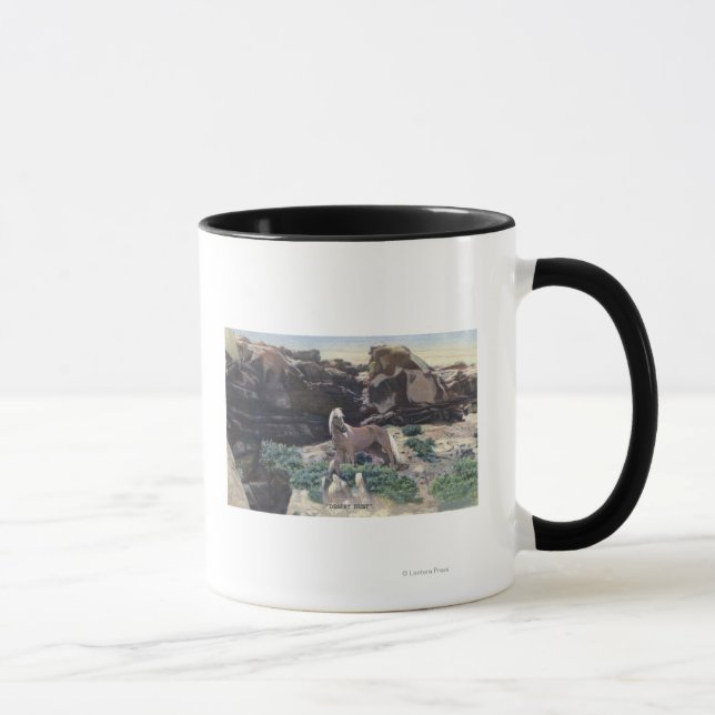 Red Desert, WY - Wild Palomino Stallion captured Mug (Right)