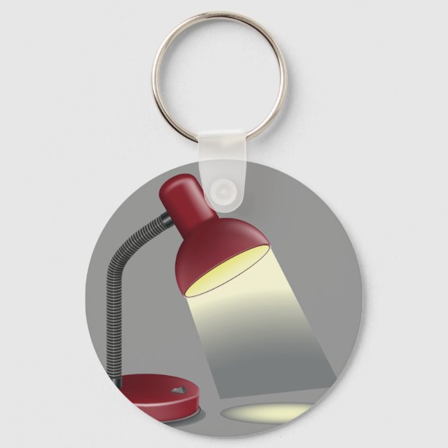 Red Desk Lamp Modern Lighting Keychain (Front)