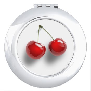 Red Dessert Glazed Cherries Compact Mirror by MissMatching at Zazzle