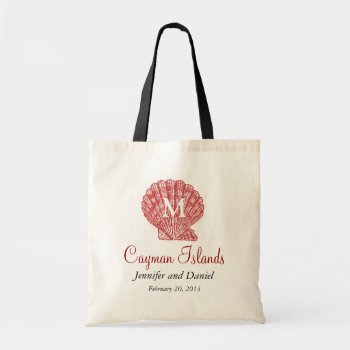 Red Destination Wedding Tote Bags Caribbean by MonogramGalleryGifts at Zazzle