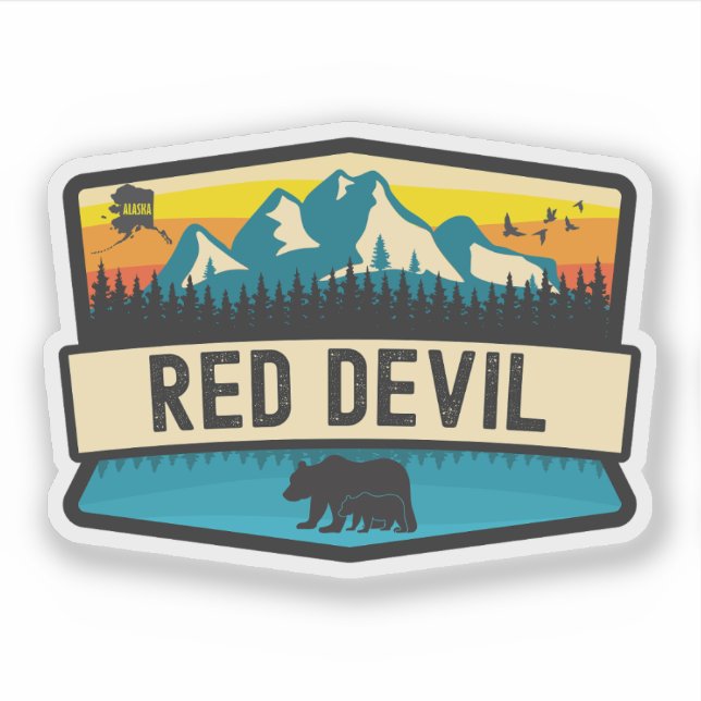 Red Devil, Alaska Sticker (Front)