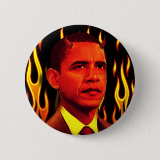 Red Devil Barack Obama The Anti-Christ Button